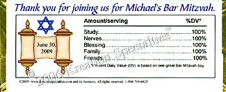 Bar Mitzvah-3 Chocolate Bar Favor Back