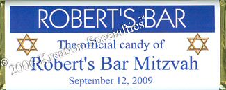 Bar Mitzvah-4 Chocolate Wrapper Front
